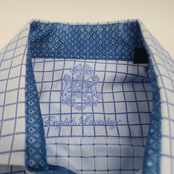 English Laundry Other - English Laundry Men's 16 1/2 32/33‎ Blue  Flip Cuff Long Sleeve Button Up Shirt